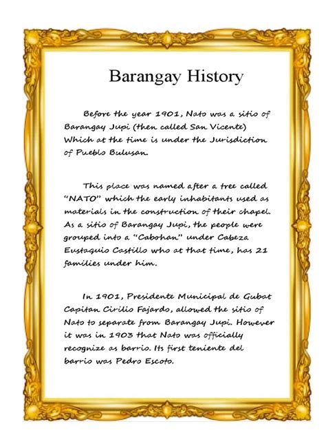 Barangay History .
